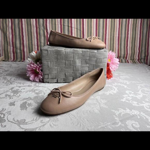 Coach Womens Shoes Size 9 Tan Leather Ballet Flats - Picture 3 of 14